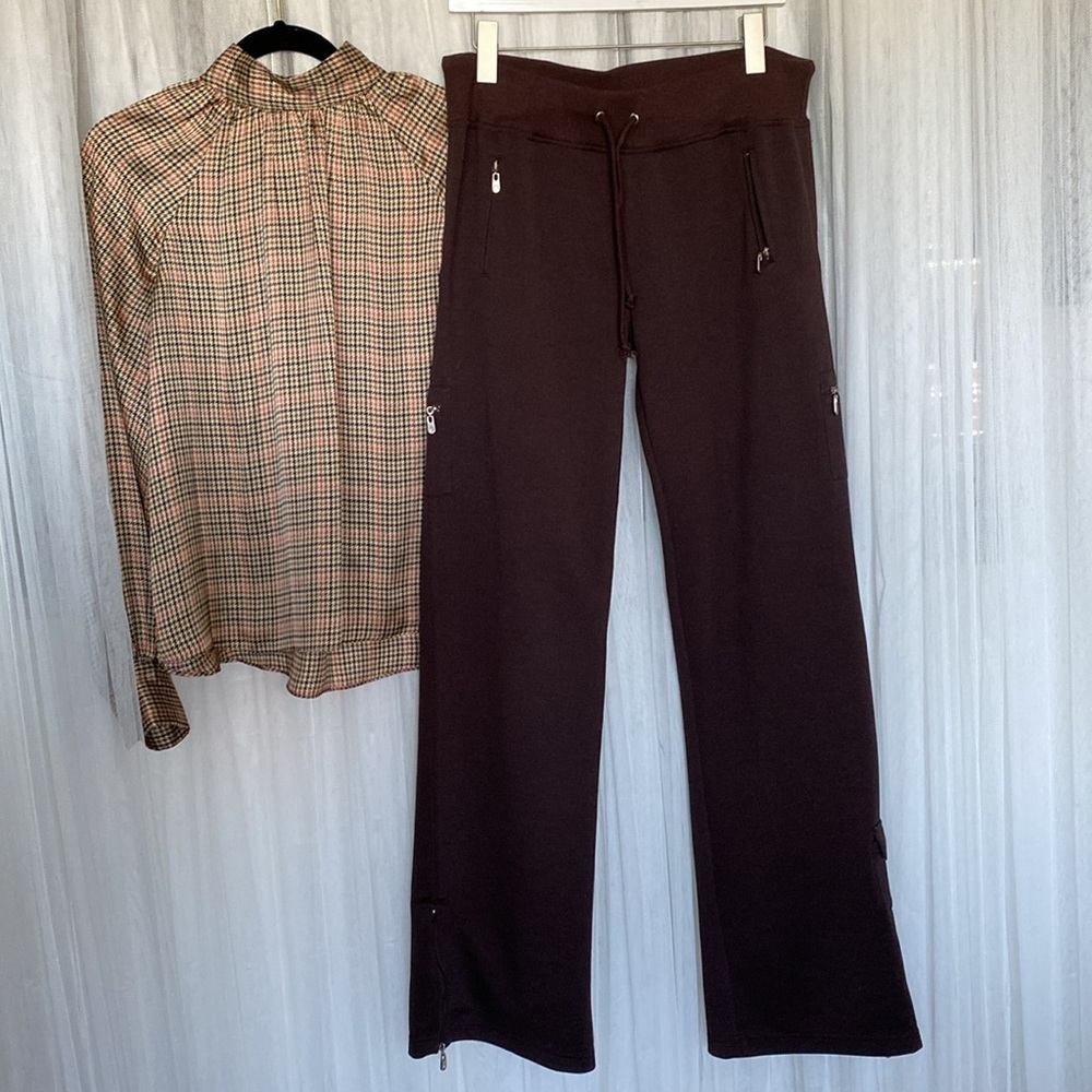 Vertigo Paris dressed joggers pants, brown trouser! Athleisure, cargo Size L